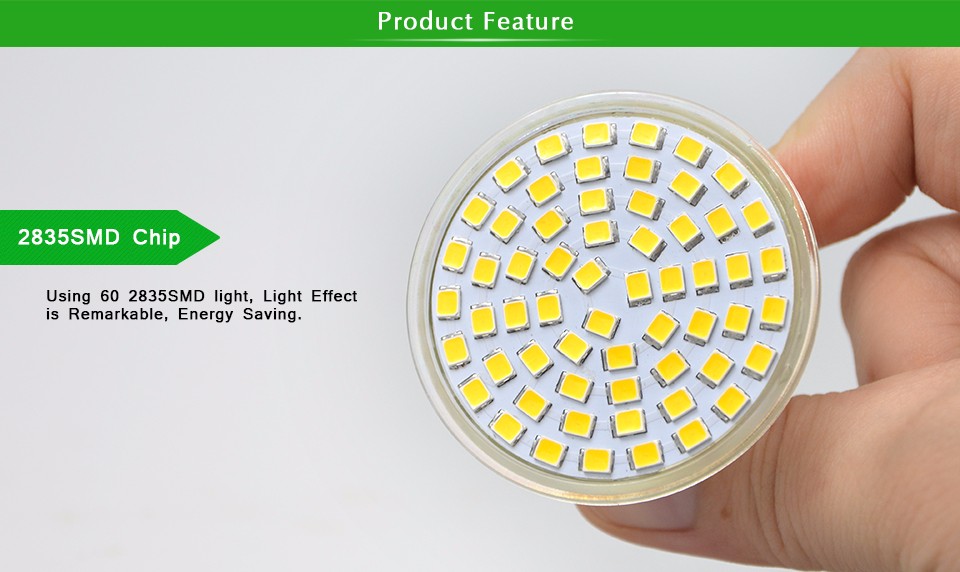 10pcs 2835 SMD 6W GU10 LED Spotlight Bulb AC 220V 110V Heat resistant Glass 60 LEDs corn lamp For Indoor Wall Down light