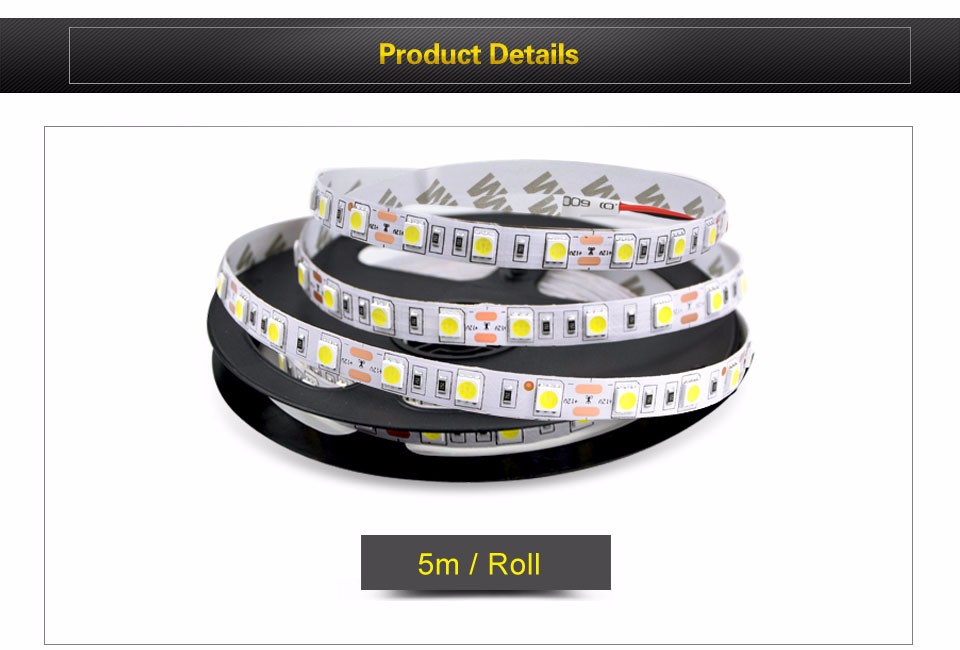 DC12V 5M 5050 SMD warm LED Strip light IP20 IP65 waterproof 2A LED Driver lighting Transformers Switch Power supply Adapter