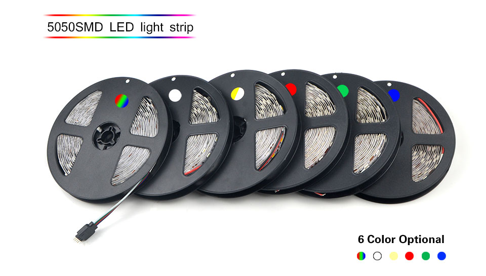 DC12V 5M Warm white 5050 SMD RGB LED Strip Light IP20 not waterproof Home decor Wedding Holiday Flexible tape String Lighting