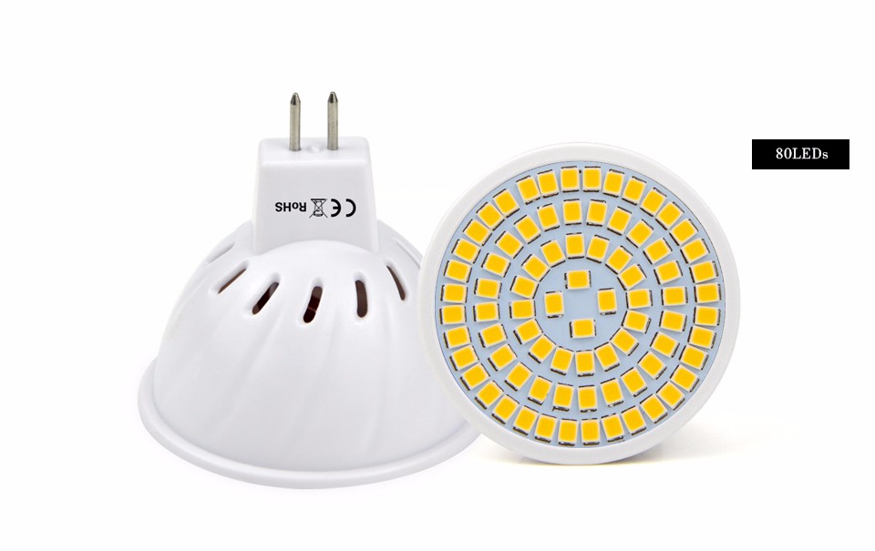 MR16 LED Spotlight 220V 240V Bombillas LED Bulb 48LEDs 60LEDs 80 LEDs 2835SMD LED Lamps spot light Indoor home lighting