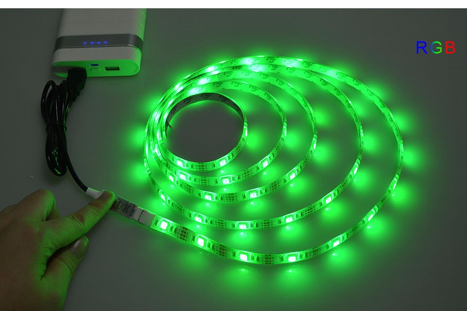 IP65 Waterproof DC 5V USB charger RGB USB LED Strip light 3528 5050 SMD 50CM 1M 2M For TV Backgroud Indoor Home Lighting