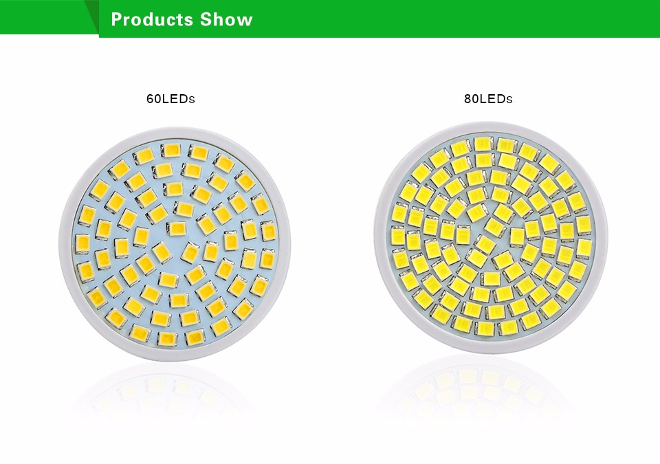 Heat resistant Fireproof Body GU10 LED Spotlight Bulb 220V 2835 SMD 550 600LM 60 80 LEDs lamp For Home light lighting