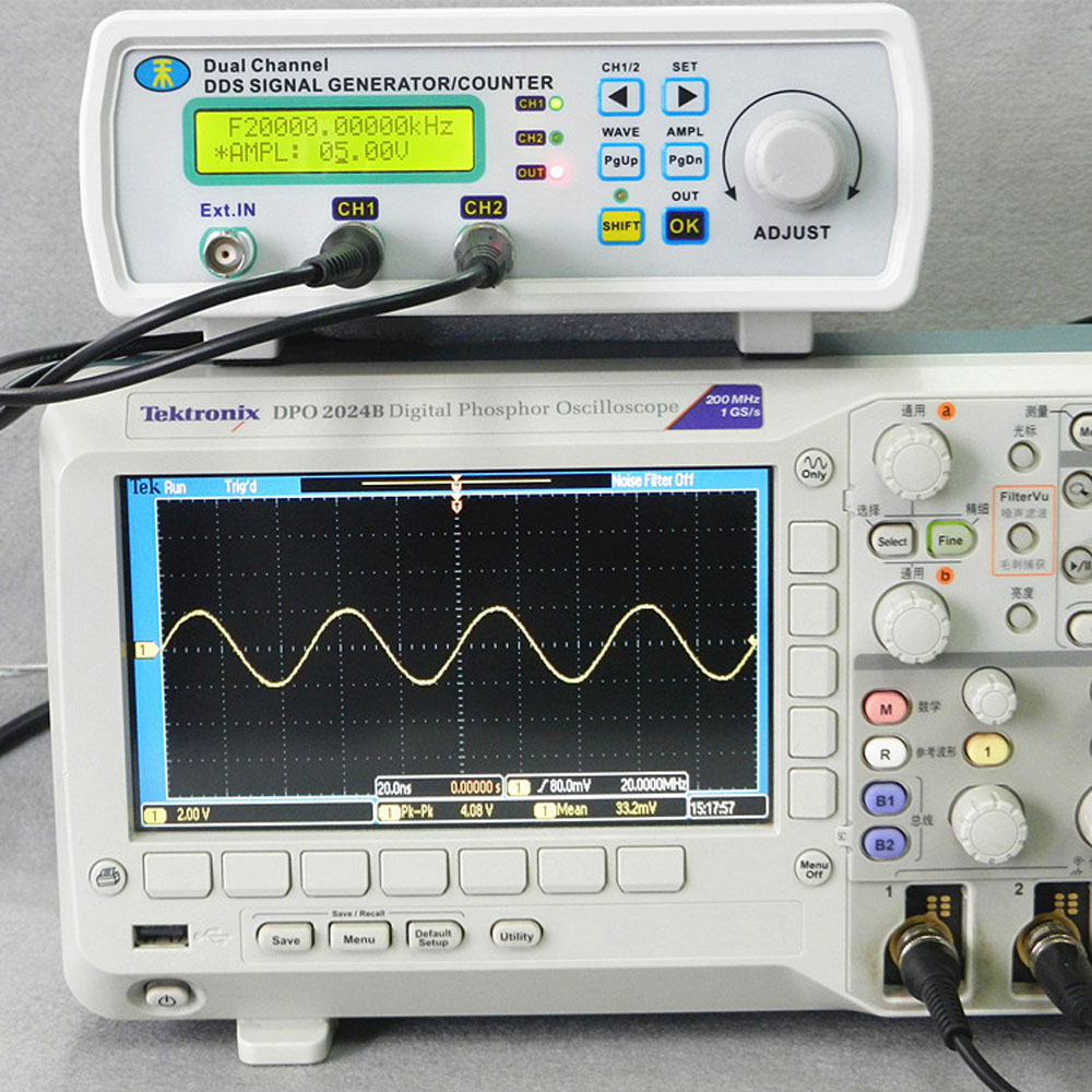 Mini DDS Function Signal Source Generator Digital Signal Generator Dual channel Arbitrary Waveform Frequency Meter200MSa s 25MHz