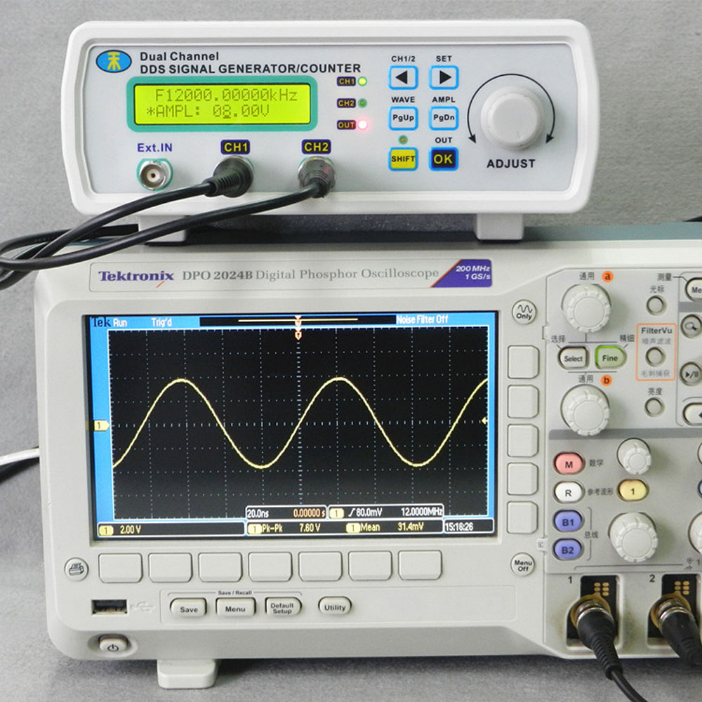 Mini DDS Function Signal Source Generator Digital Signal Generator Dual channel Arbitrary Waveform Frequency Meter200MSa s 25MHz