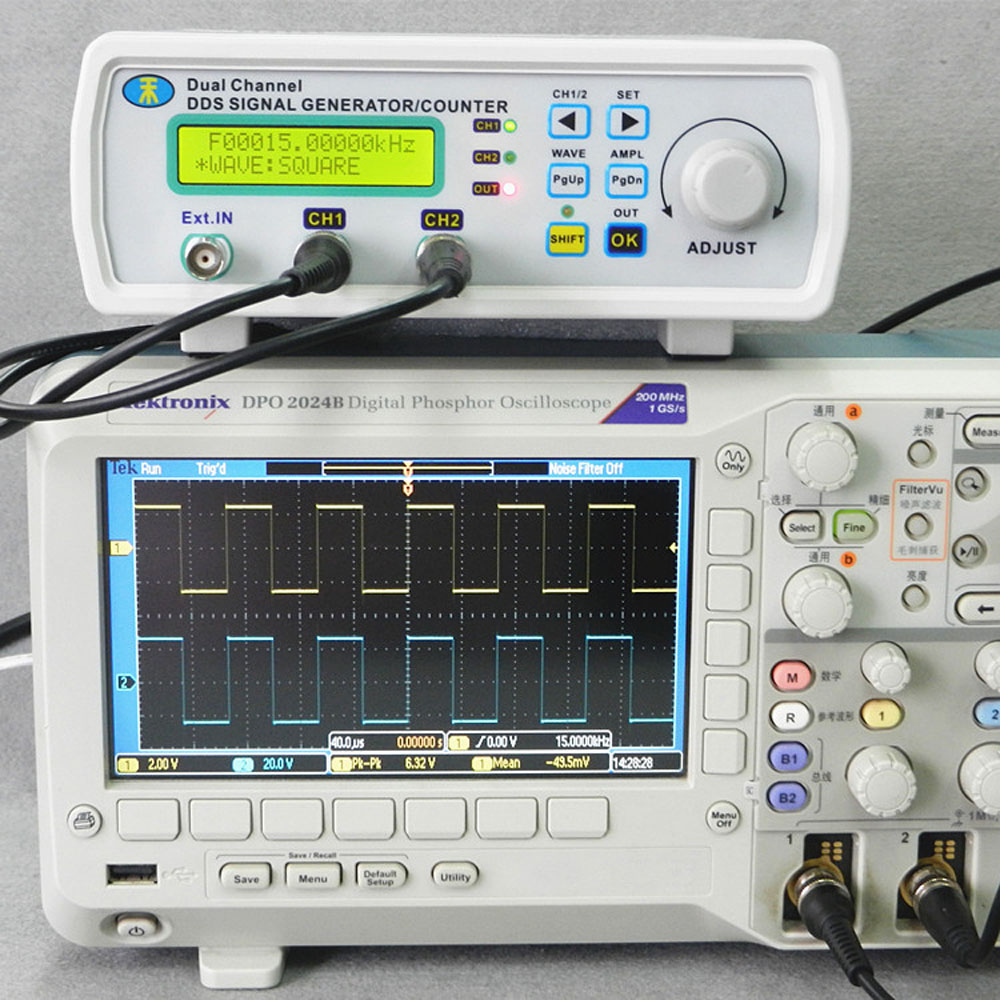 Mini DDS Function Signal Source Generator Digital Signal Generator Dual channel Arbitrary Waveform Frequency Meter200MSa s 25MHz