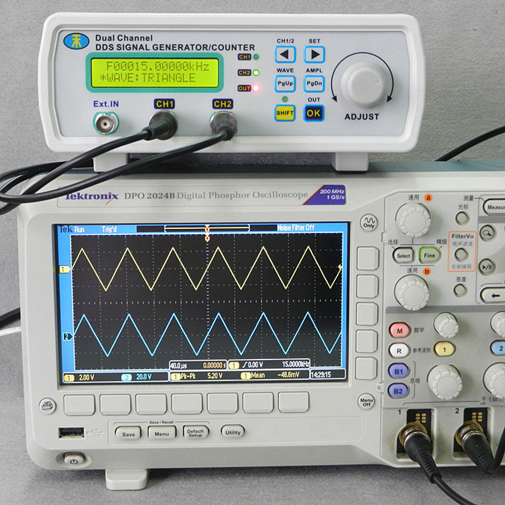 Mini DDS Function Signal Source Generator Digital Signal Generator Dual channel Arbitrary Waveform Frequency Meter200MSa s 25MHz