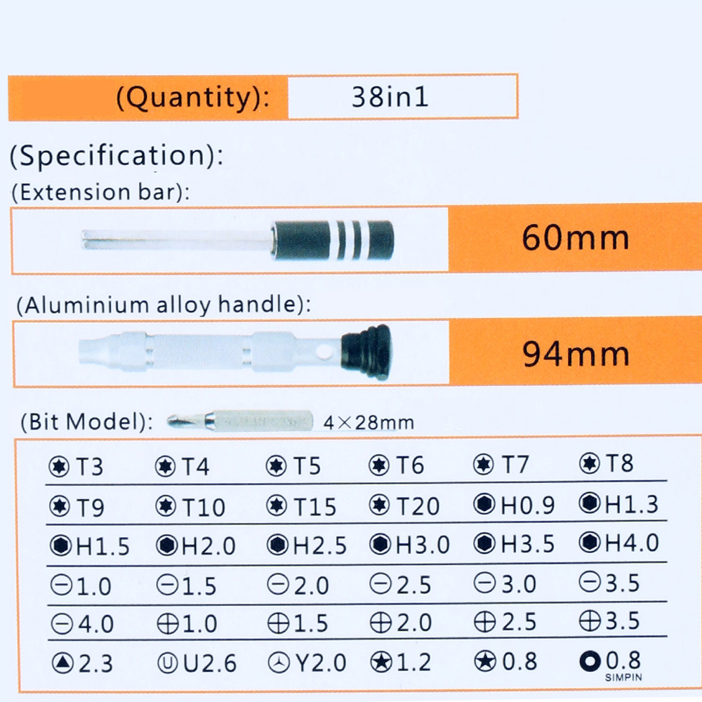 JAKEMY 38 in 1 mini screwdriver set Multi functional Repair Tools Kit Quality mini tornavida for Phone PC Electronic Maintenance