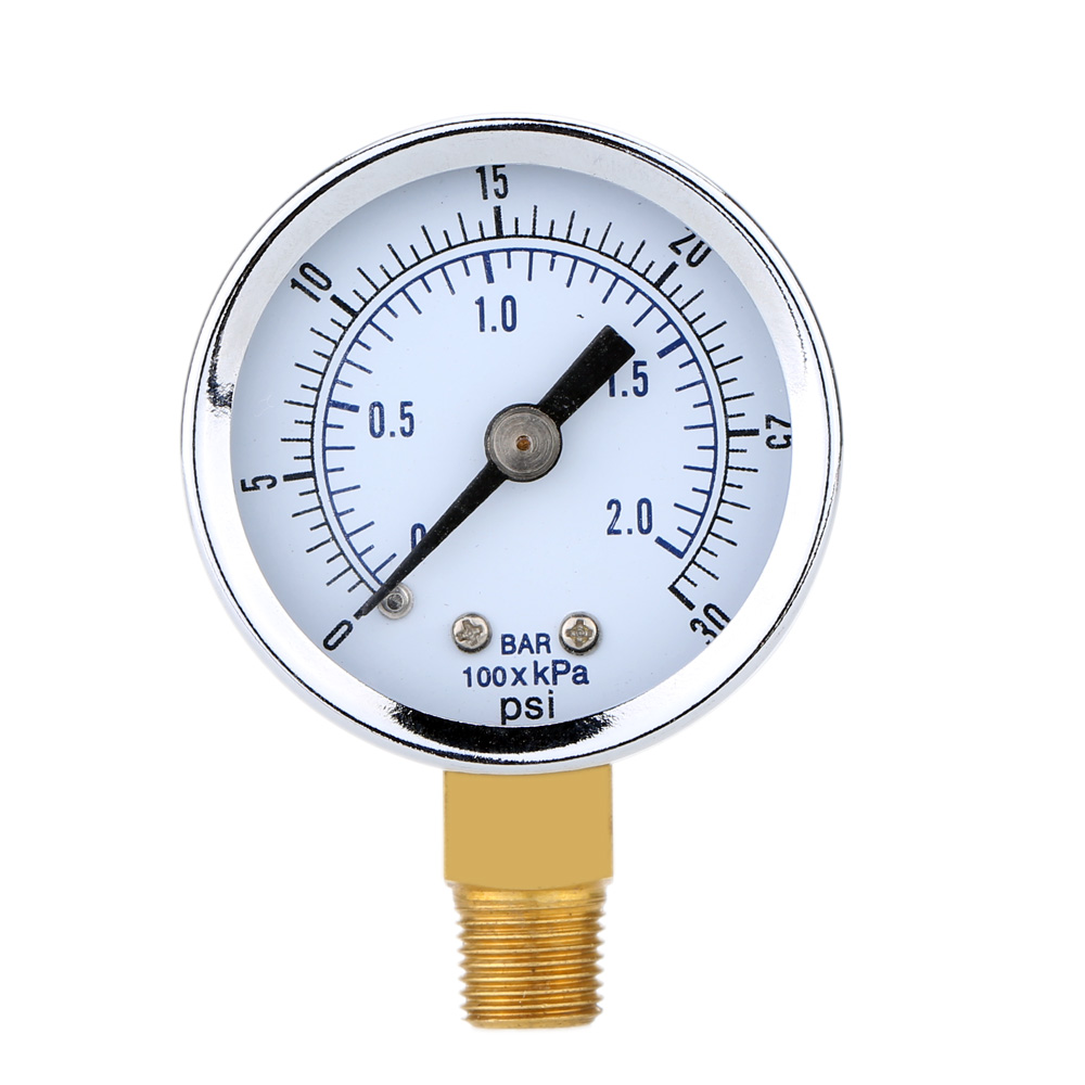 0~30psi 0~2bar Mini Dial Air Compressor Meter Hydraulic Pressure Gauge Gage Manometer Double Scale Pressure Measuring Instrument