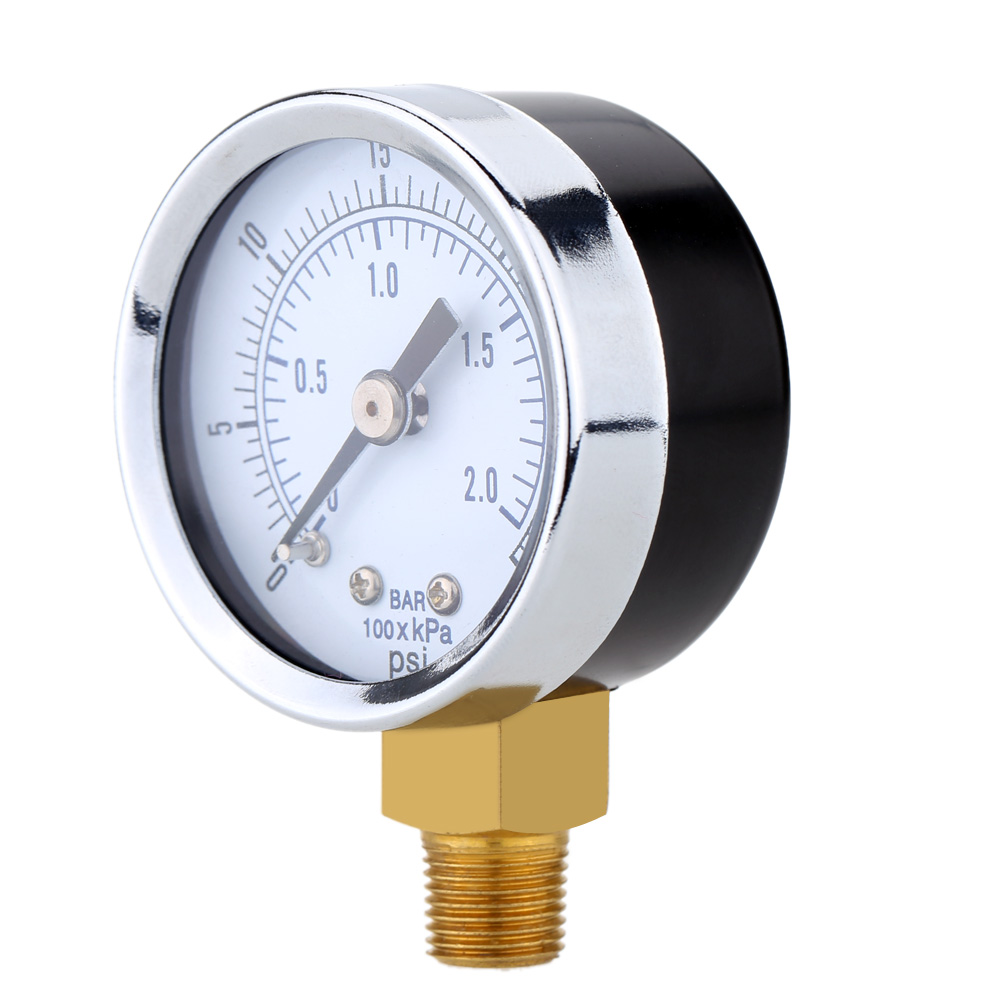 0~30psi 0~2bar Mini Dial Air Compressor Meter Hydraulic Pressure Gauge Gage Manometer Double Scale Pressure Measuring Instrument