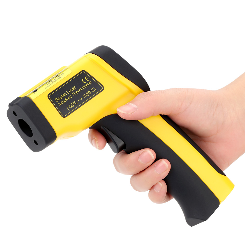 Precision Digital Infrared Thermometer Double Laser Non contact IR Hygrometer Temperature Tester Diagnostic tool 50~1050 Degrees