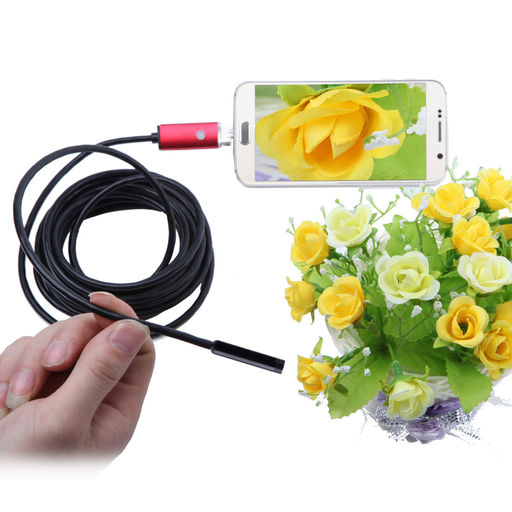 KKMOON 5.5mm 5m Magnifier 2 in 1 Mini micoscope USB Endoscope Borescope Inspection Camera for Android Phones PC