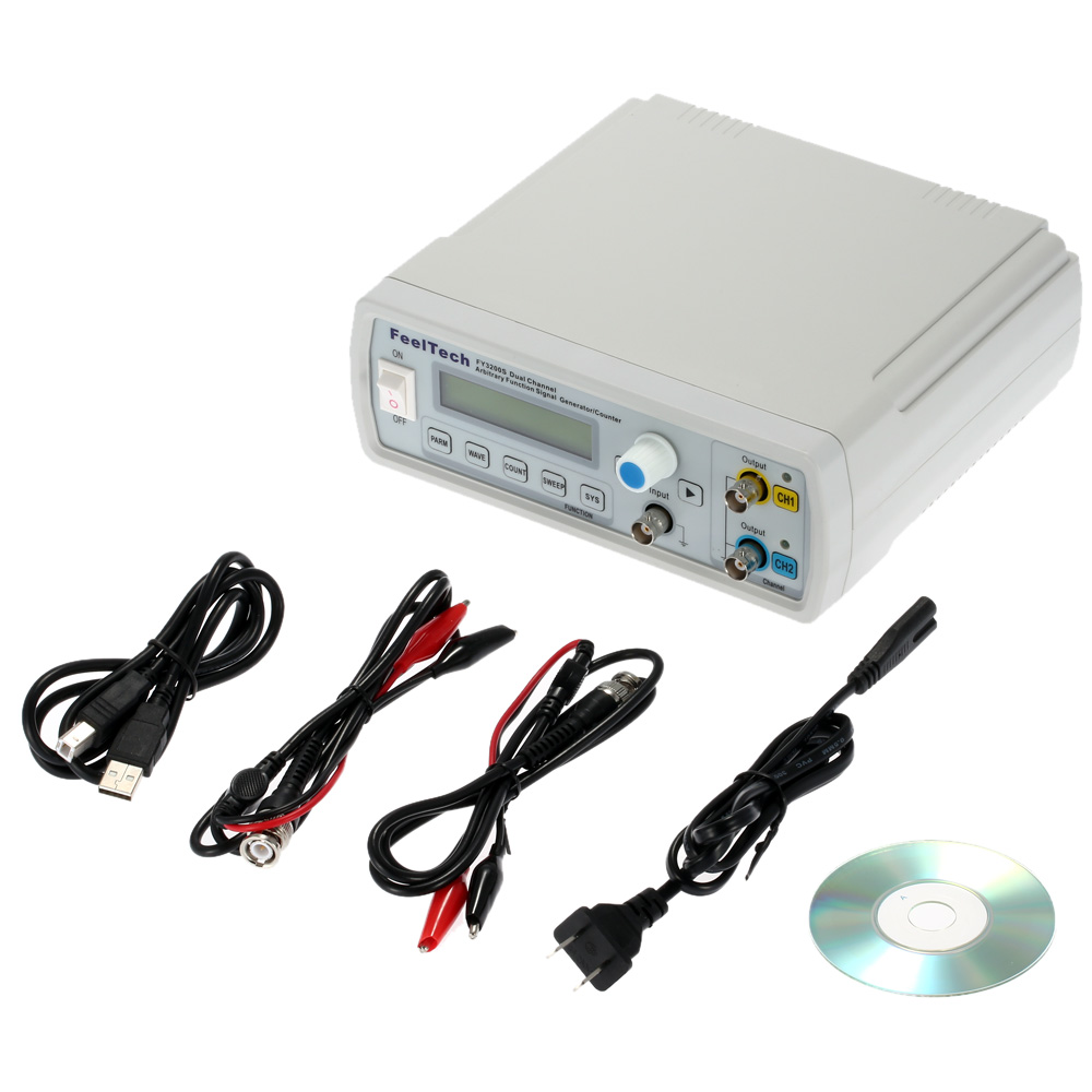 High Precision Digital DDS Function Signal Source Generator Arbitrary Waveform Pulse Frequency Meter 12Bits 24MHz Dual channel