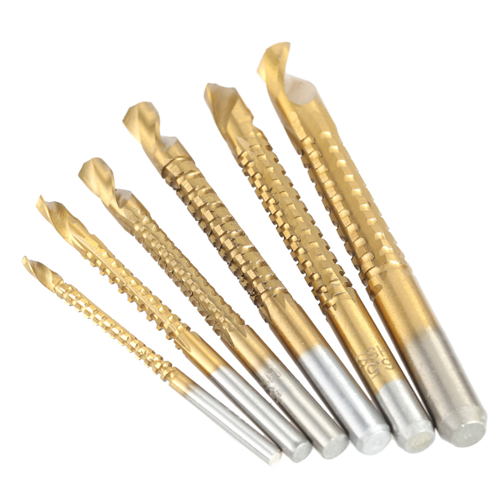 6pcs High speed Steel Titanium Saw Drill Professional Pull Groove Drill Wood Metal Plastic Cutting Hole Saw Great Sawtooth Bit