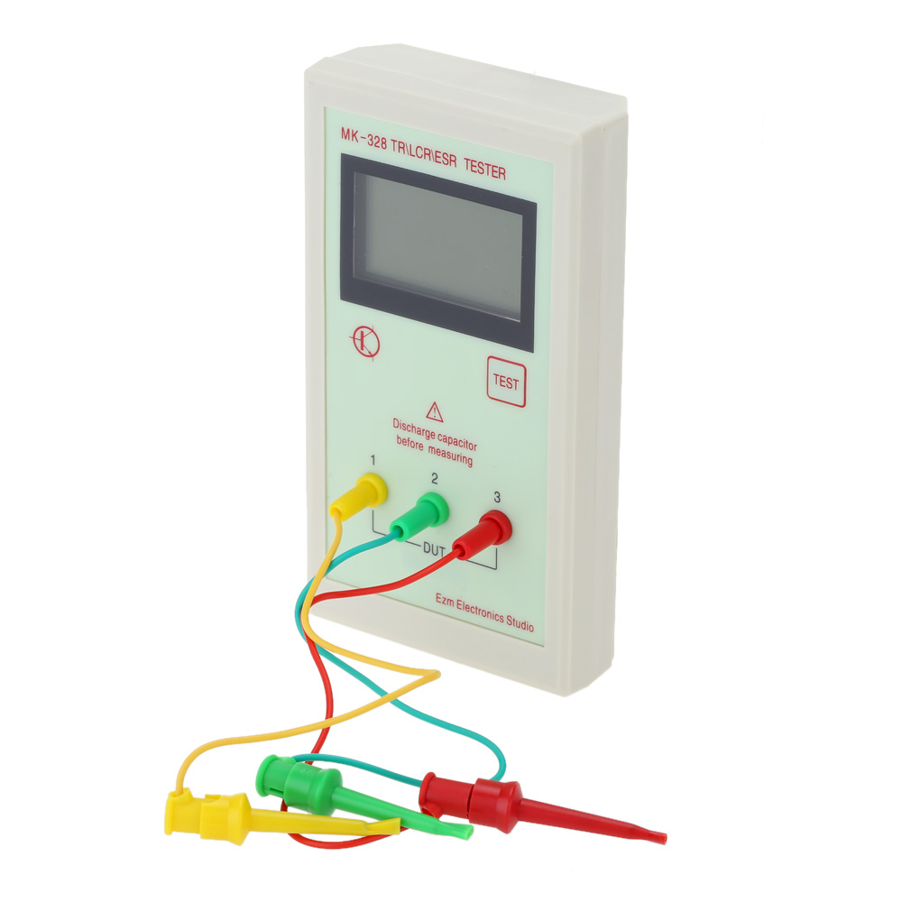 Portable MK328 128x64 LCD Transistor Tester Diode Inductance Capacitance ESR Meter MOS PNP NPN L C R Testing