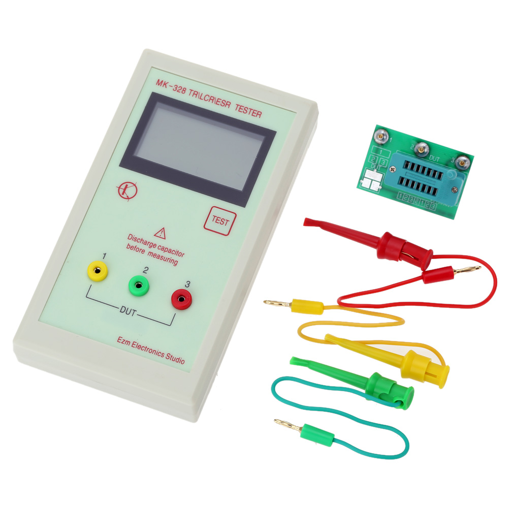 Portable MK328 128x64 LCD Transistor Tester Diode Inductance Capacitance ESR Meter MOS PNP NPN L C R Testing