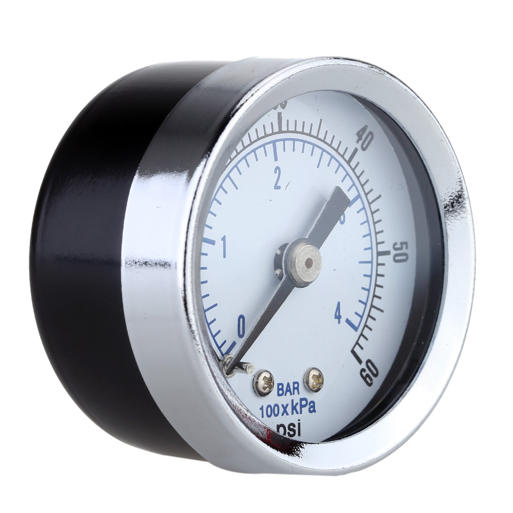 1 8 NPT Mini Pressure Gauge Air Compressor Hydraulic Vacuum Gauge Manometer Pressure Tester 0 60 PSI Back Mount 1.5 Dial Plate