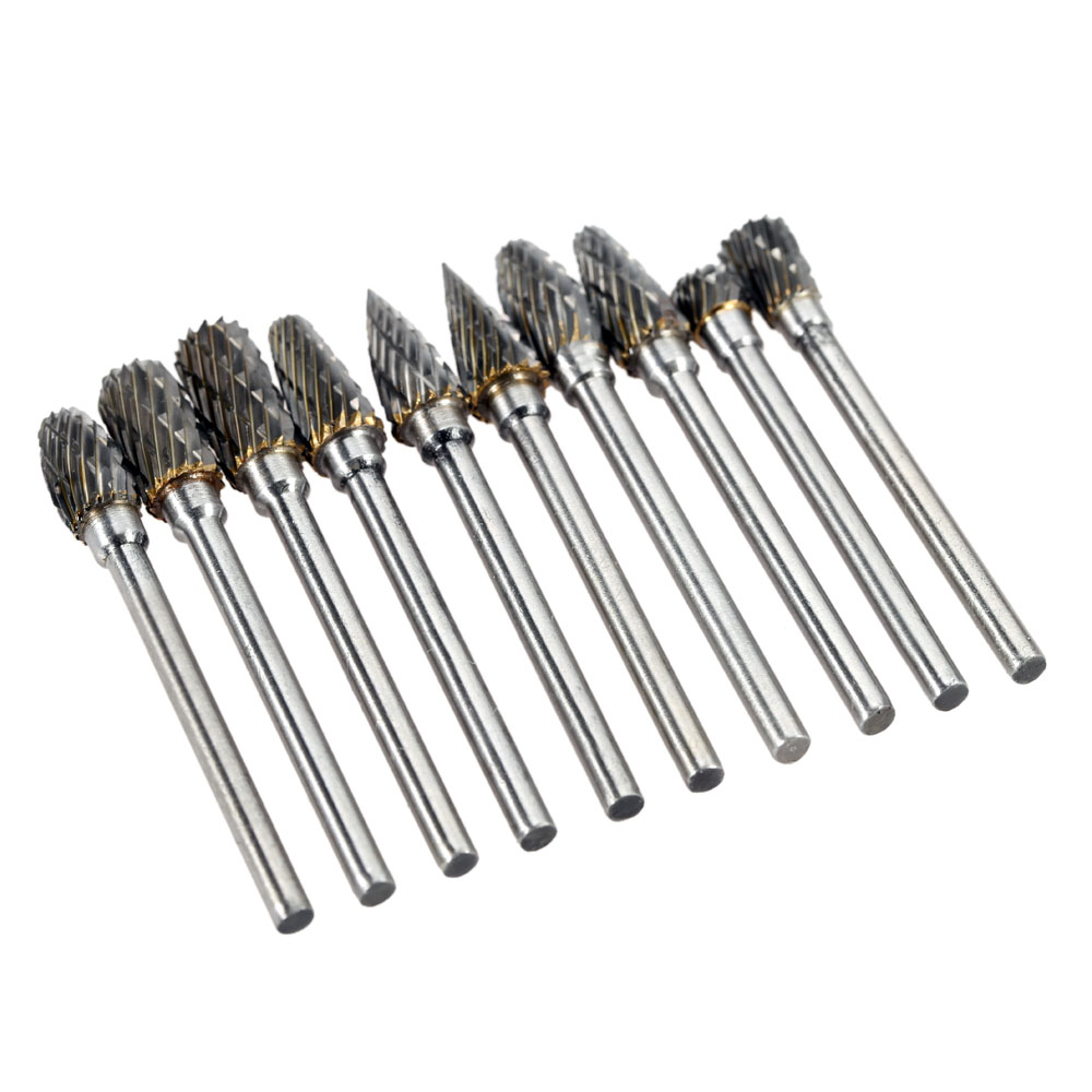 Electric Grinding Dremel Accessories 10pcs Tungsten Steel Carbide Milling Cutter for Dremel Rotary Burr Tool Set CNC Engraving