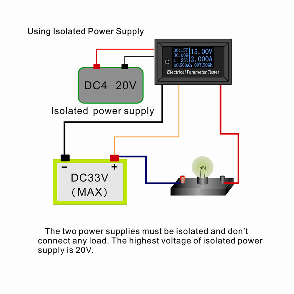 OLED Multi functional Wattmeter 7 in 1 Electrical power meter Parameter Meter Voltage Current Time Capacity Temperature Tester