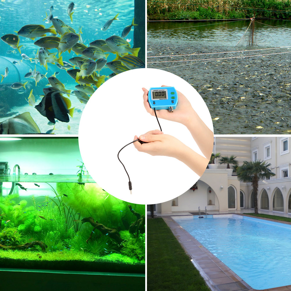 pH Meter for Aquarium 2 in 1Water Quality Tester medidor de ph Tester Water Quality Monitor Online pH EC Meter Acidometer