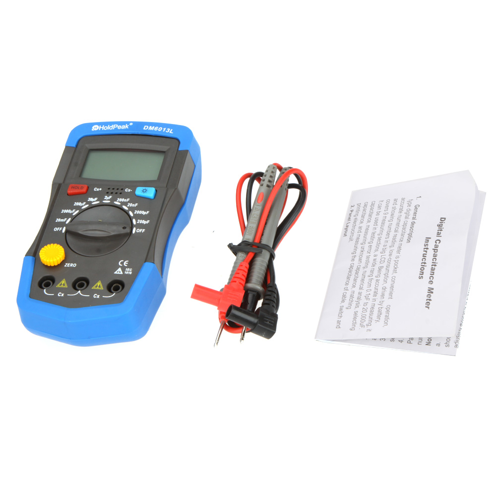 DM6013L Handheld Digital Capacitance Meter 1999 counts Capacitor tester electronic diagnostic tool w LCD Backlight