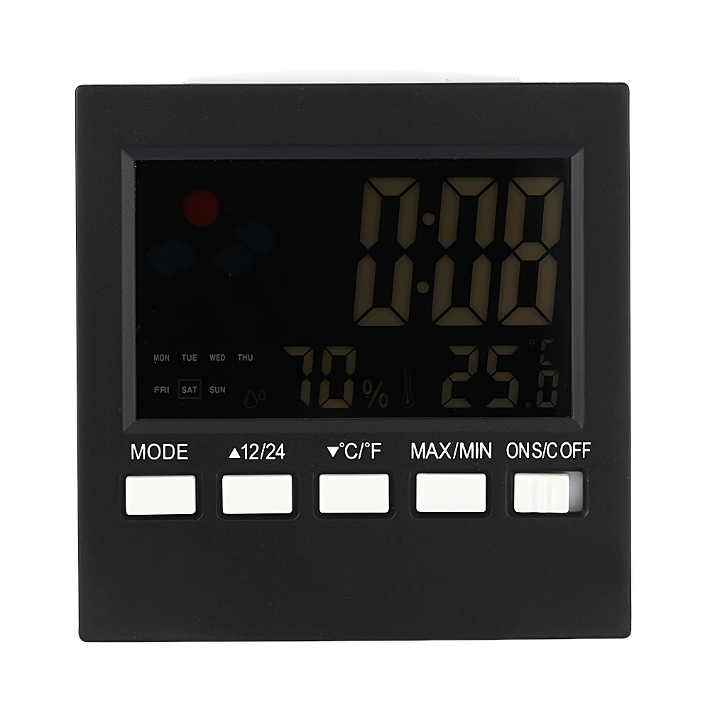 Digital Thermometer Hygrometer temperature humidity clock Colorful LCD Alarm Snooze Function Calendar Weather station Display