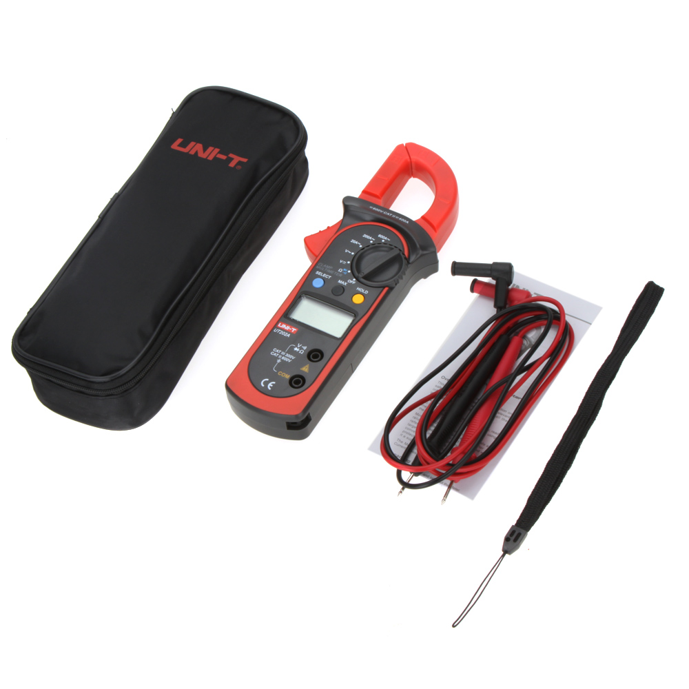 UNI T UT202A Data Hold Clamp Meter 600A DC AC Voltage AC Current Tongs Resistance Digital Clamp Meters W MAX MIN Mode