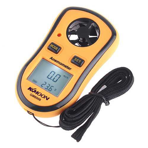 Minj Digital Anemometer Pocket Thermometer Wind Speed Meter Digital Thermometer Speed Temperature Measuring Instruments