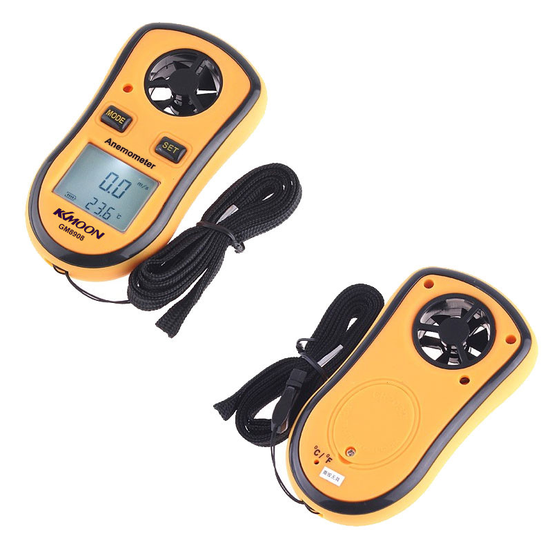 Minj Digital Anemometer Pocket Thermometer Wind Speed Meter Digital Thermometer Speed Temperature Measuring Instruments