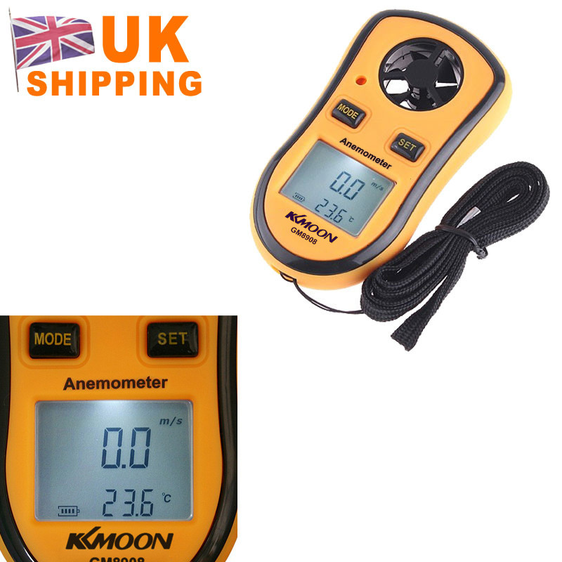 Minj Digital Anemometer Pocket Thermometer Wind Speed Meter Digital Thermometer Speed Temperature Measuring Instruments