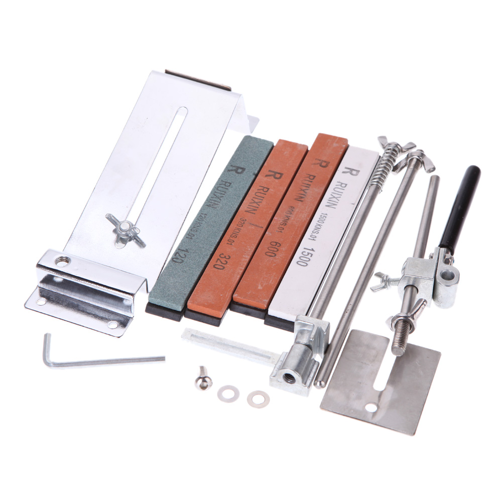 Upgraded Fixed angle Knife Sharpener Kit Full Metal Stainless Steel knife slicker whetstone +Professional 4 Sharpening Stones