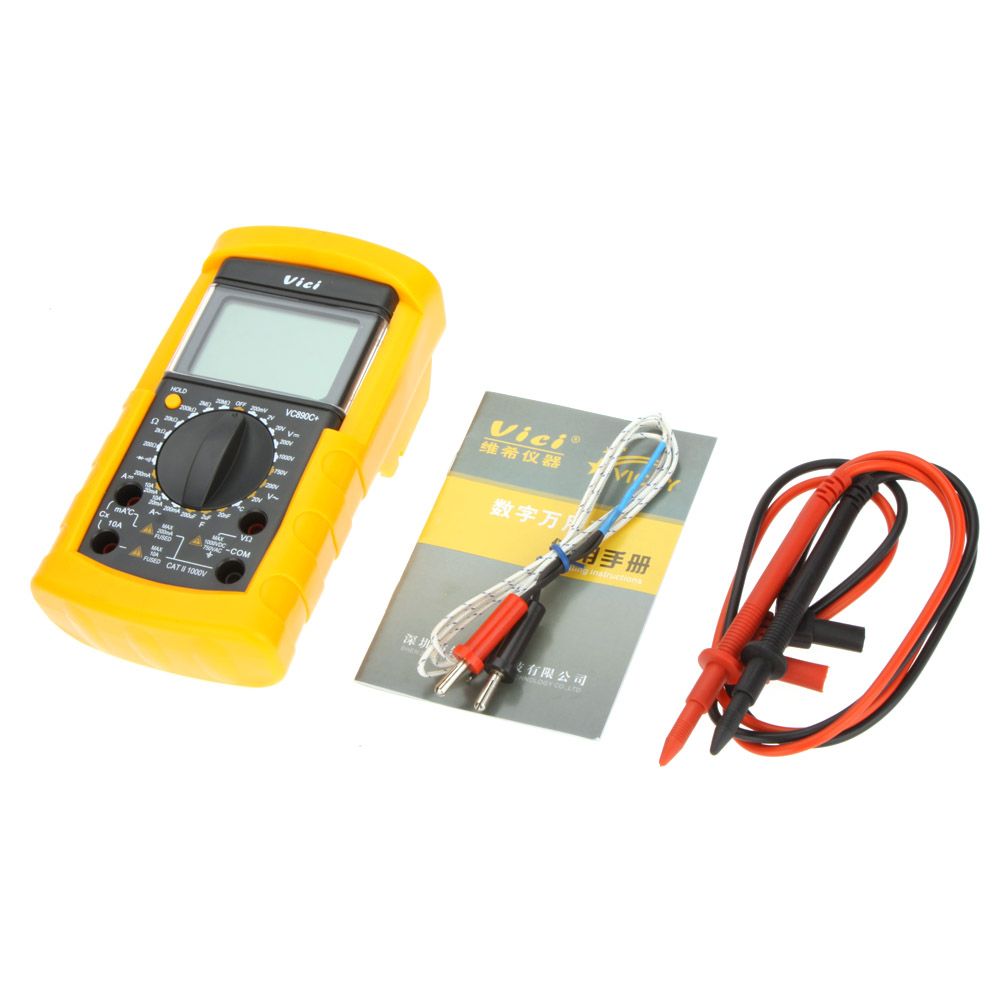 Digital Multimeter DMM Ammeter Voltmeter Ohmmeter W Capacitance Temperature Test Vici VICHY VC890C Digital Multimeter