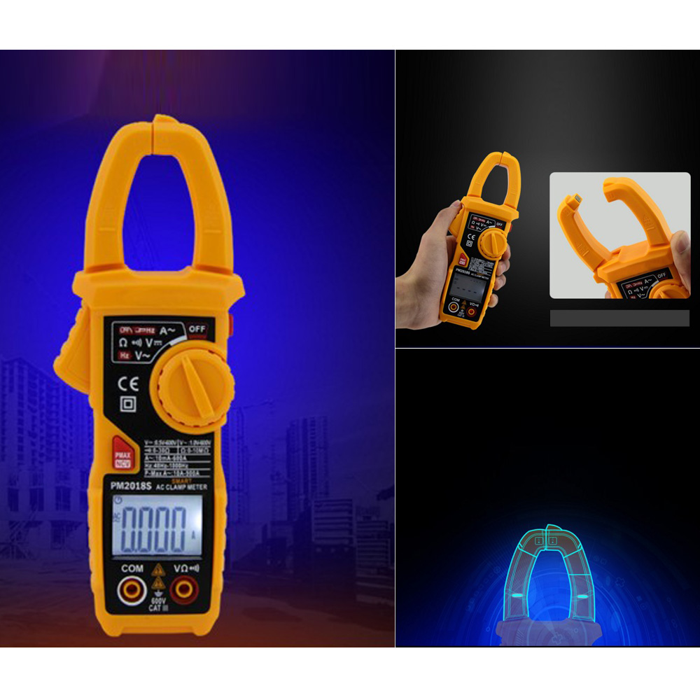 Smart Electrician Diagnostic tool Digital AC Current Tongs Clamp Meter LCD Multimeter Voltage Resistance Continuity Measurer