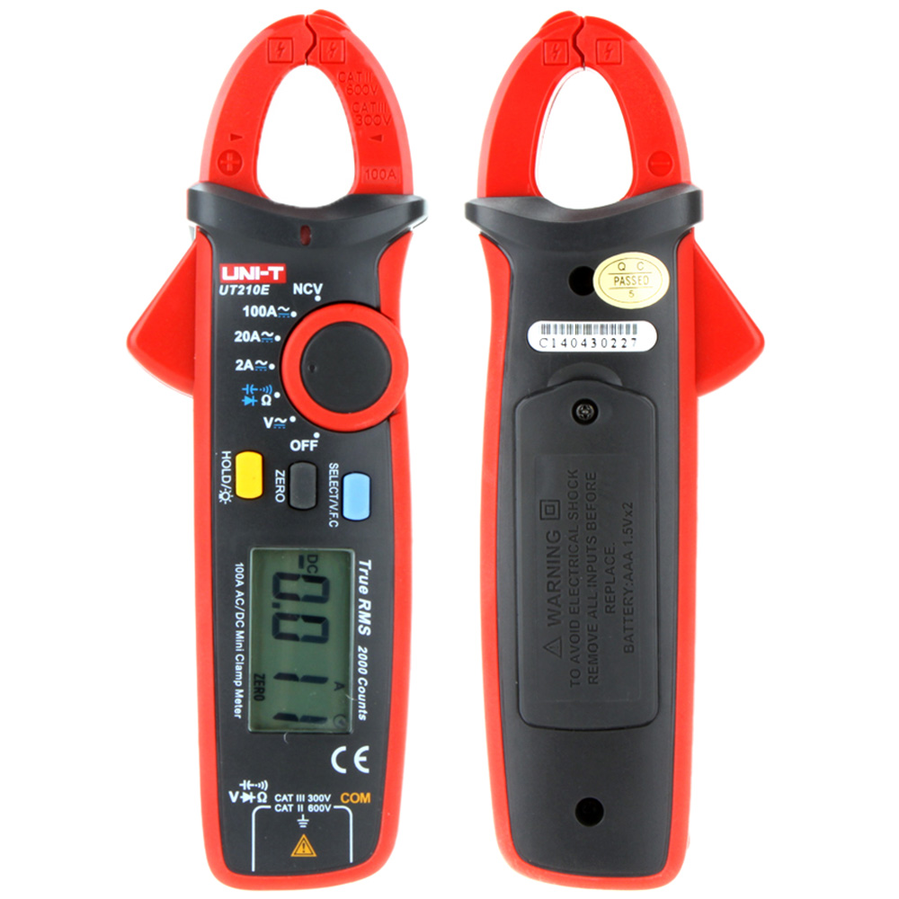 UNI T UT210E True RMS digital multimeter Mini Clamp Meter AC DC Current tongs diagnostic tool amperimetro w Capacitance Tester