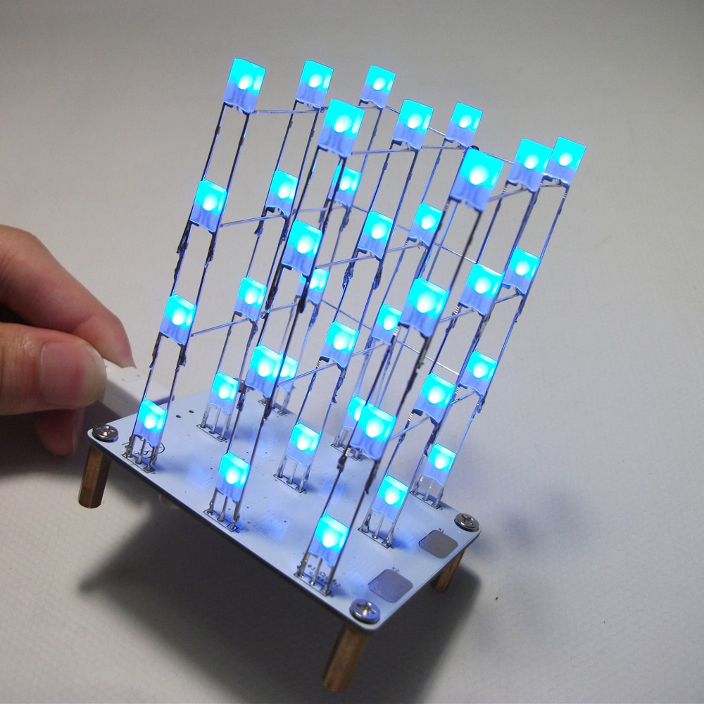 DIY Electronic LED Display Kit 3x3x4 Color 40pcs LEDs Light Cube Sound Light Control DIY LED Light Cube Kit