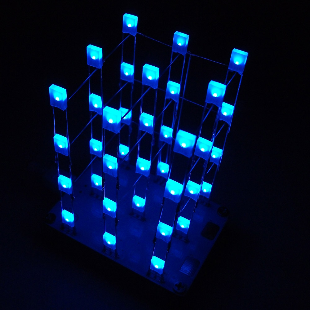 DIY Electronic LED Display Kit 3x3x4 Color 40pcs LEDs Light Cube Sound Light Control DIY LED Light Cube Kit