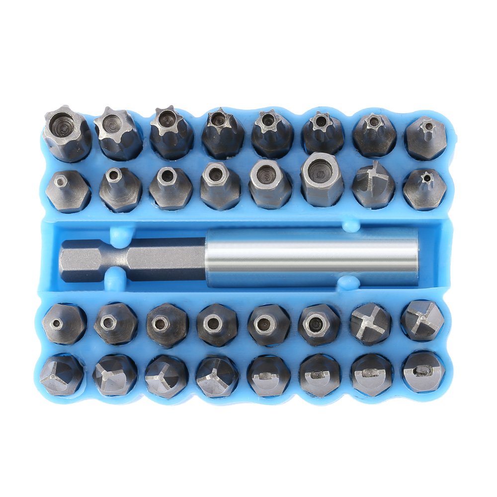 33pcs set Chrome Vanadium Steel Magnetic Screwdriver Head Set Professional Star Hex Spanner Torx Screwdriver Bit Set with Holder