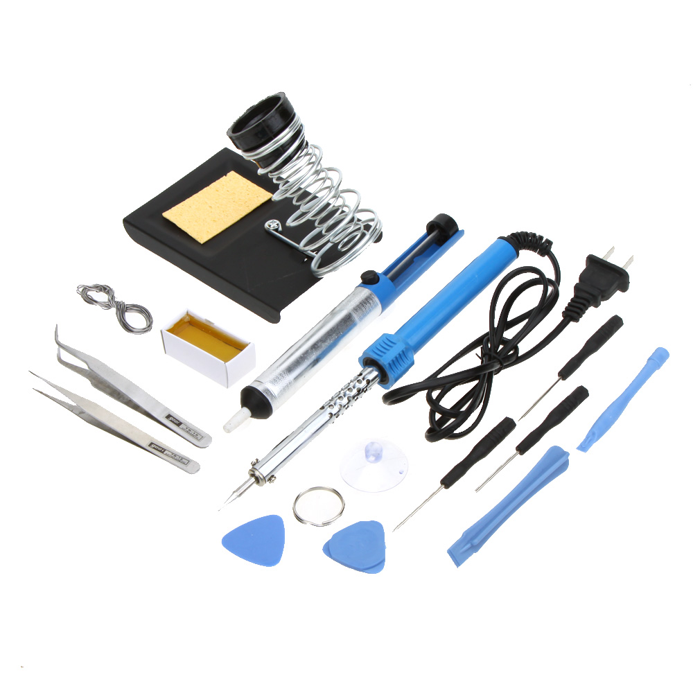 15 in 1 30W 40W 60W 110V Electric Soldering Iron Tool Kit Set +Stand Desolder Pump + Soldering Station Kit Welding Equipment