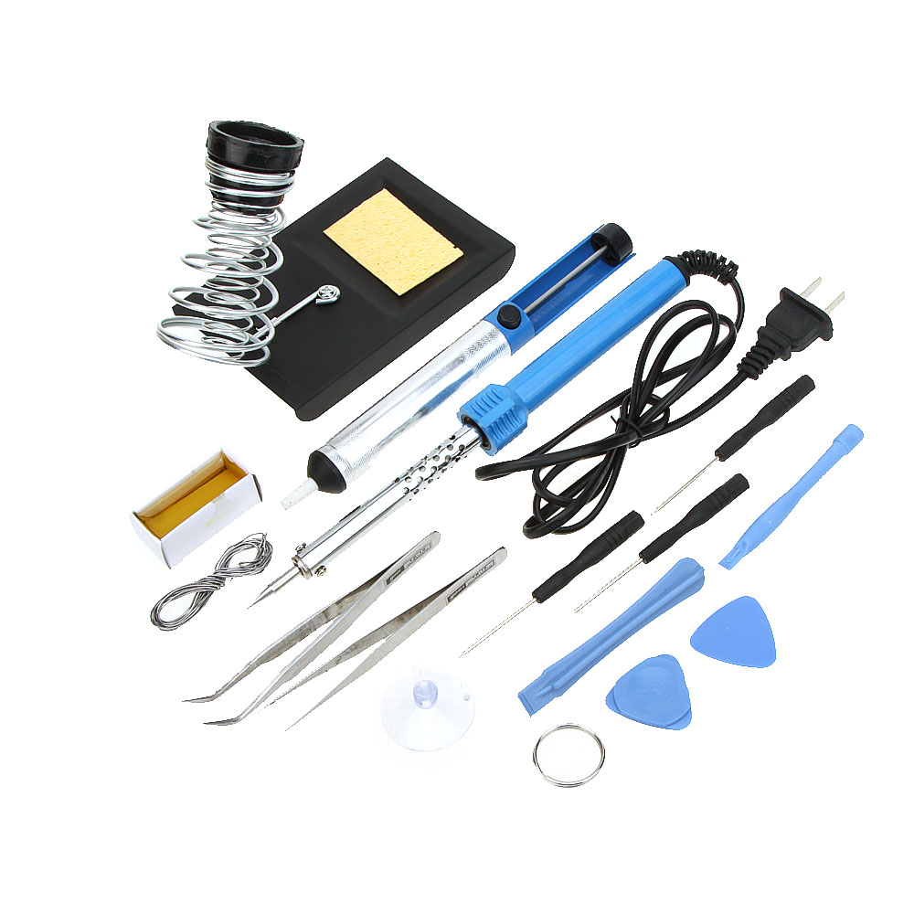 15 in 1 30W 40W 60W 110V Electric Soldering Iron Tool Kit Set +Stand Desolder Pump + Soldering Station Kit Welding Equipment