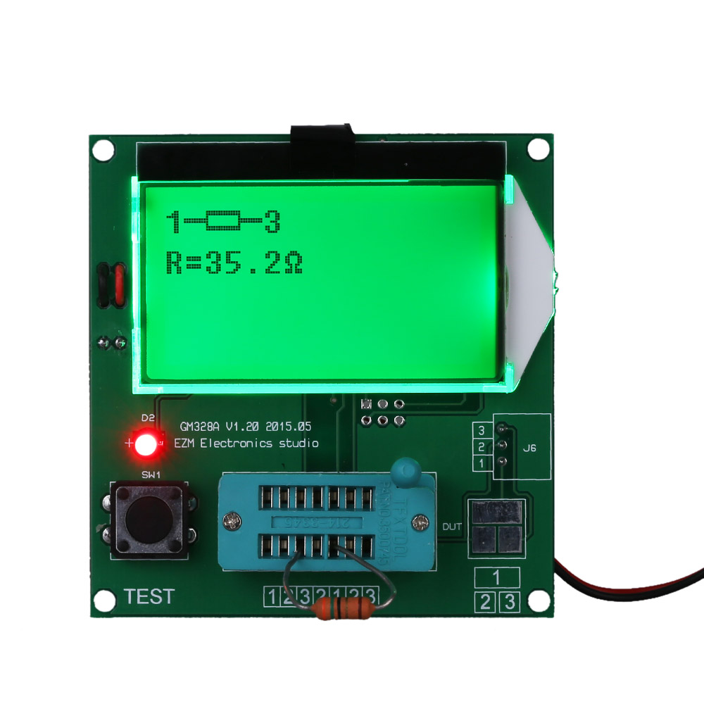 Functional Transistor Tester Frequency Square Wave Signal Generator LCD Diode Triode Capacitance ESR Meter for MOS PNP NPN L C R