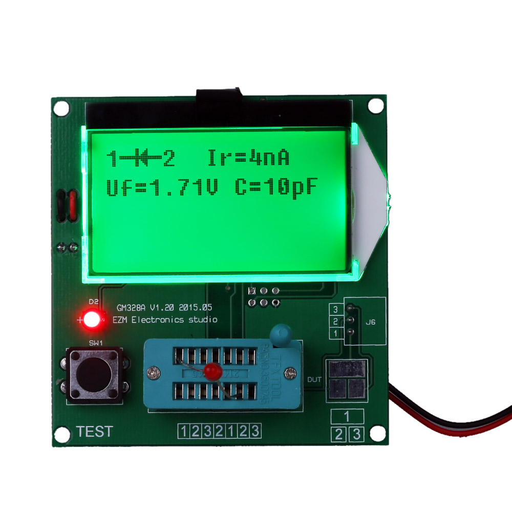 Functional Transistor Tester Frequency Square Wave Signal Generator LCD Diode Triode Capacitance ESR Meter for MOS PNP NPN L C R