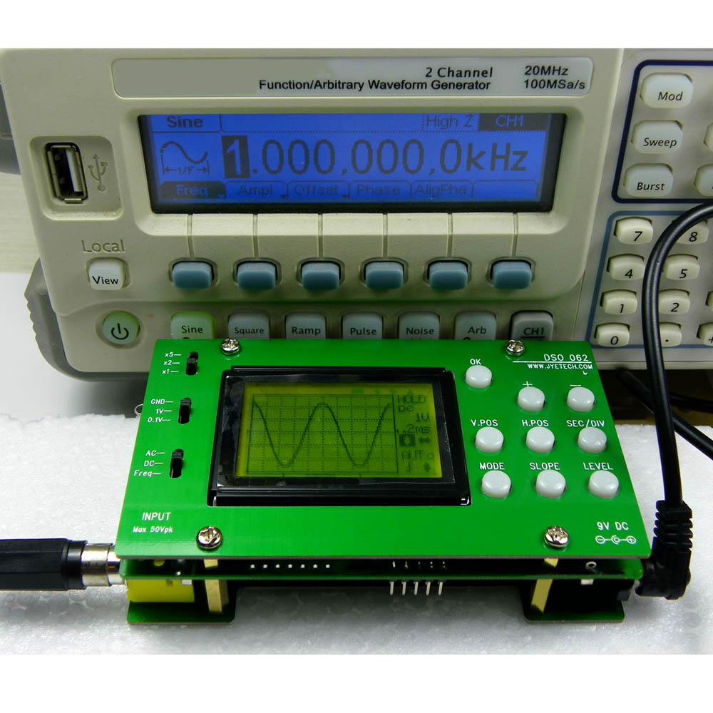 Electronic 2016 New Mini LCD Digital Oscilloscope DIY Kit DSO062 1M Banwidth 2Msps Real time Sampling Rate Oscilloscopio