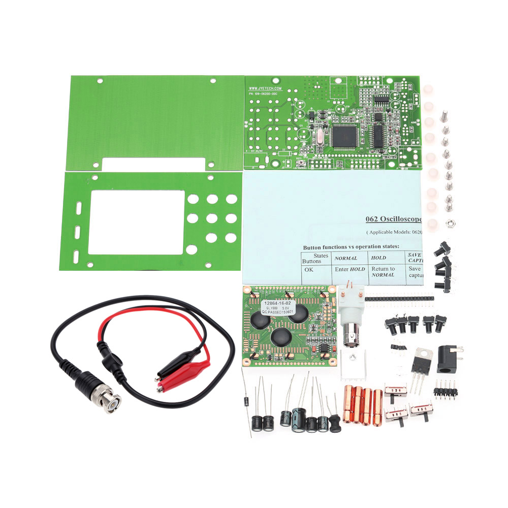 DSO062 Mini LCD Digital Oscilloscope DIY Kit Real time Sampling Rate Oscilloscopio 1M Banwidth 2Msps DIY parts