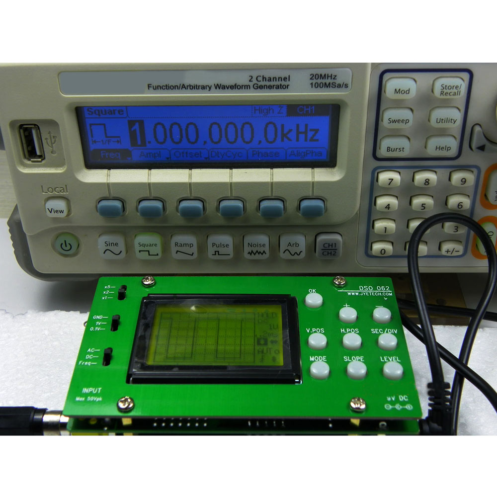 DSO062 Mini LCD Digital Oscilloscope DIY Kit Real time Sampling Rate Oscilloscopio 1M Banwidth 2Msps DIY parts