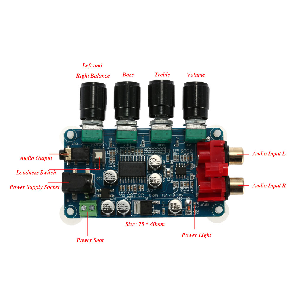 LM1036+NE5532 Quality Sounds Preamplifier Stereo Pre amp Preamplifier Tone Board DIY Audio Amplifier Board for Background Music