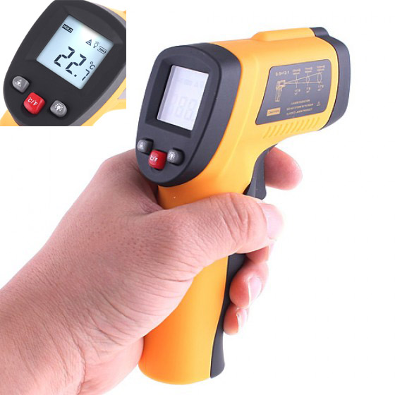 KKmoon Digital Infrared Thermometer Mini Themperature gauge Tester Pyrometer IR Laser Surface Body Forehead Point termometro Gun