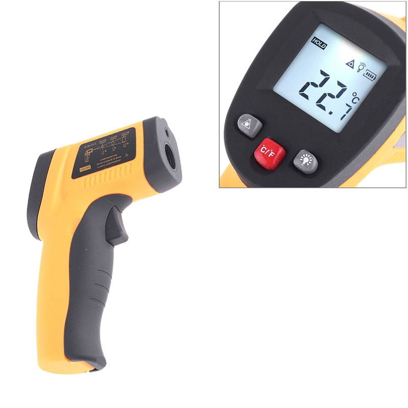 KKmoon Digital Infrared Thermometer Mini Themperature gauge Tester Pyrometer IR Laser Surface Body Forehead Point termometro Gun