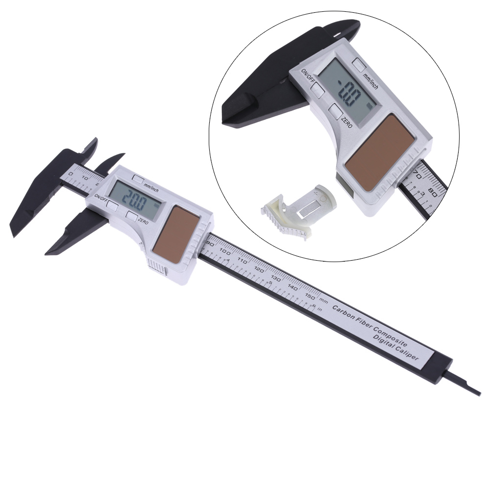 6 Solar Powered Digital Vernier Caliper feeler gauge Fiberglass LCD Electronic Callipers digital paquimetro150mm Measuring Tool