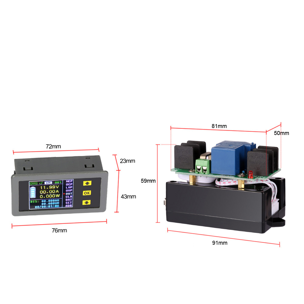 Digital Ammeter Voltmeter Coulomb Counter Wireless Voltage Current Tester Power Meter Bi directional DC 0.01 120VDiagnostic tool