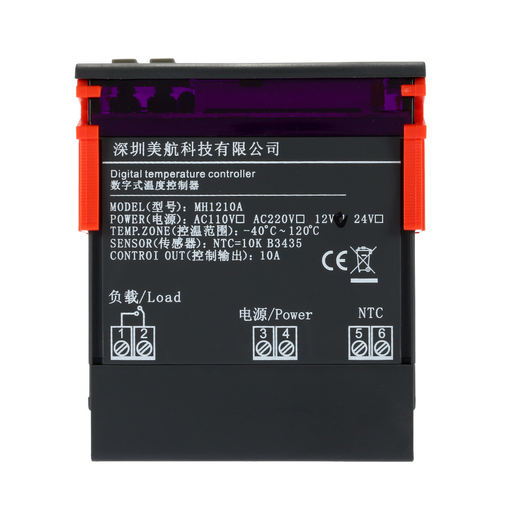 10A 12V Digital Temperature Controller thermal regulator Thermocouple with Sensor Temperature Instruments 40~120 Celsius Degree