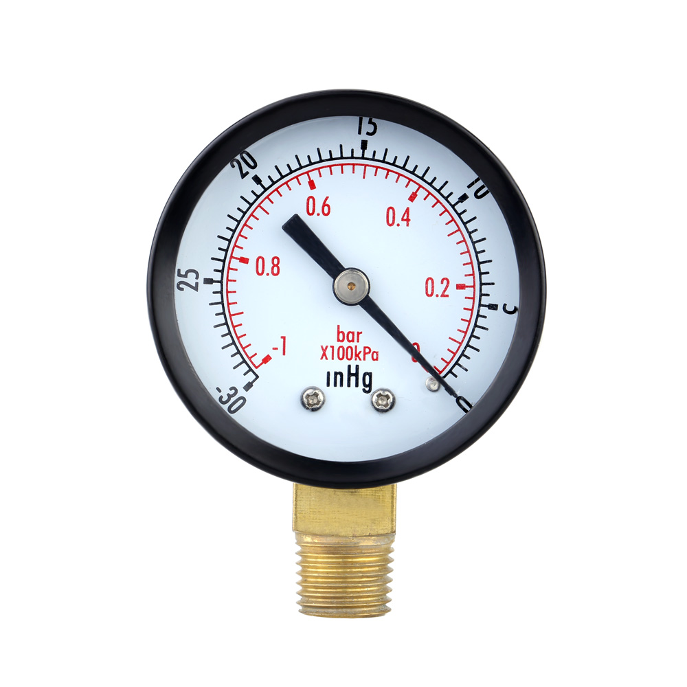 0~ 30inHg 0~ 1bar 50mm 1 4 BSPT Mini Dial Pressure Gauge Meter Vacuum Manometer Double Scale